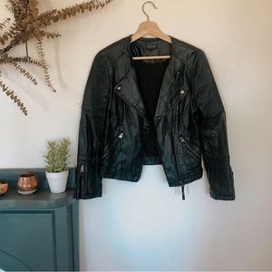 Topshop faux leather moto jacket
